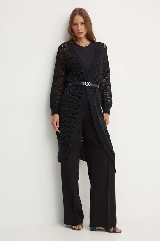 Sandro Ferrone kardigan bawełniany SFS65XBDARCA czarny SS24