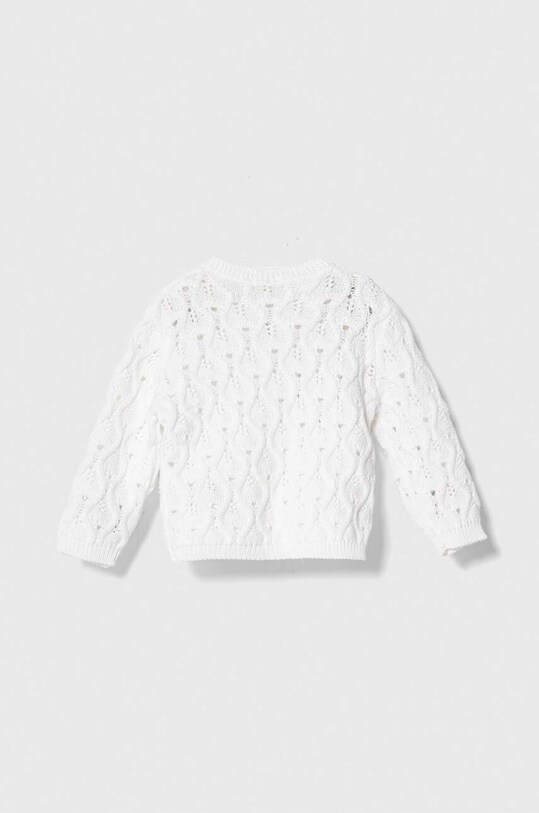 Дитячий бавовняний кардиган United Colors of Benetton 1077A500S.W.Seasonal білий SS24