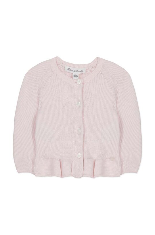 Tartine et Chocolat kardigan bawełniany niemowlęcy TY18010.G.60.74 różowy SS24