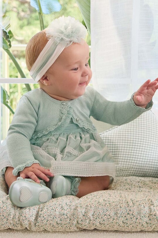 Кардиган для немовлят Mayoral Newborn аплікація бірюзовий 1377.2M.Newborn.PPYH