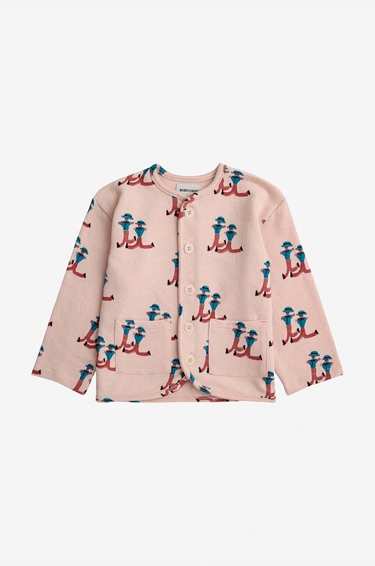 Детский хлопковый кардиган Bobo Choses остальные розовый 124AB031