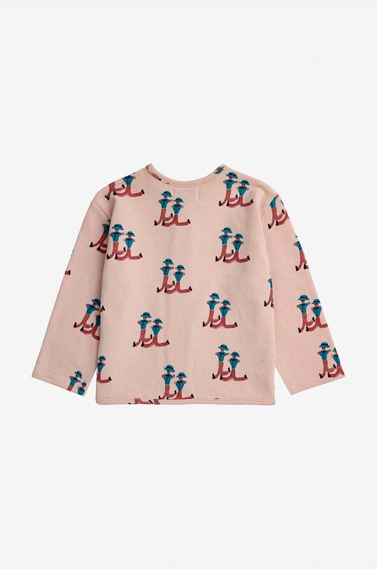 Детский хлопковый кардиган Bobo Choses 124AB031 розовый SS24