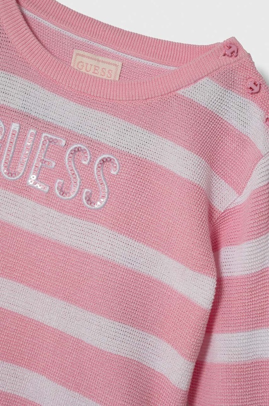 Dziewczynka Guess sweter bawełniany dziecięcy K4GR01.Z3EQ0.PPYH różowy
