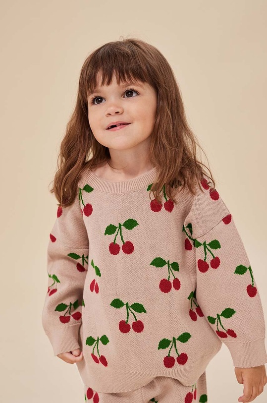 Konges Sløjd pulover de bumbac pentru copii cu modele rosu KS100338