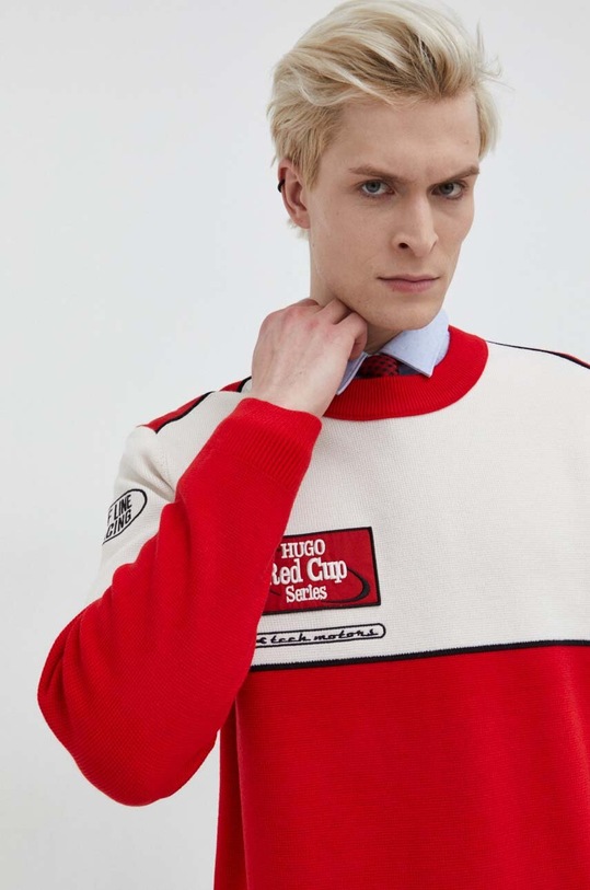 HUGO sweter wełniany multicolor 50507655