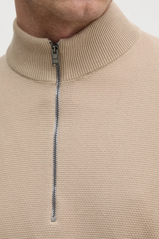 BOSS sweter bawełniany 50505997 beżowy