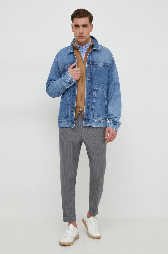 BOSS kardigan bawełniany 50505998 beżowy SS25