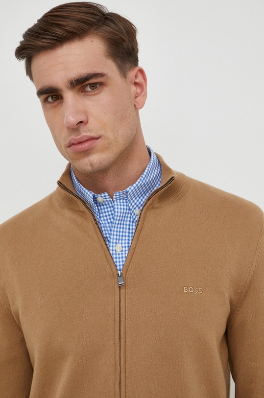 BOSS kardigan bawełniany beżowy 50505998
