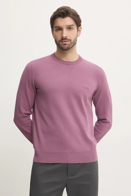 Бавовняний светр BOSS рожевий 50506023