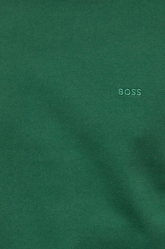Βαμβακερό πουλόβερ BOSS 50506023 πράσινο