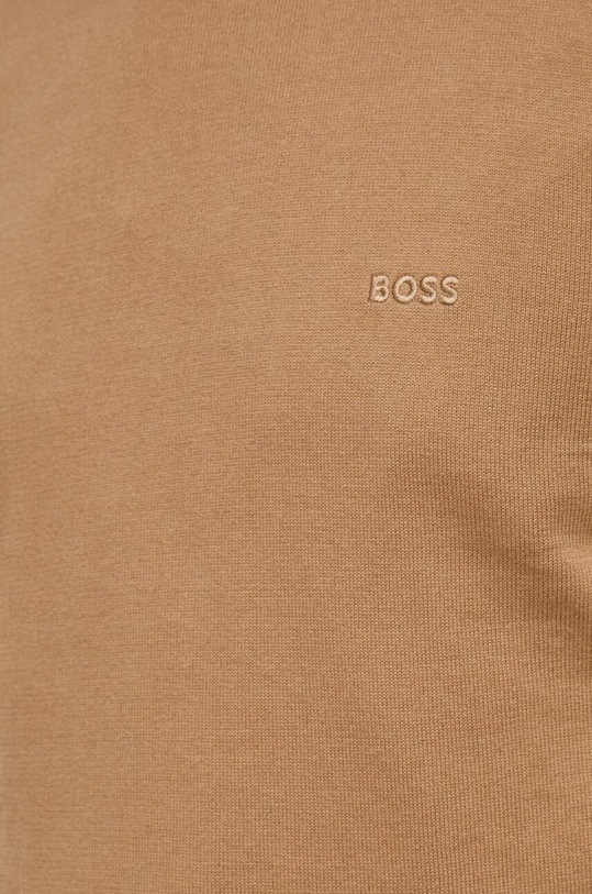 Βαμβακερό πουλόβερ BOSS 50506023 μπεζ