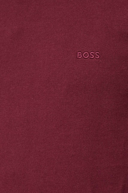 BOSS sweter bawełniany 50506023 bordowy