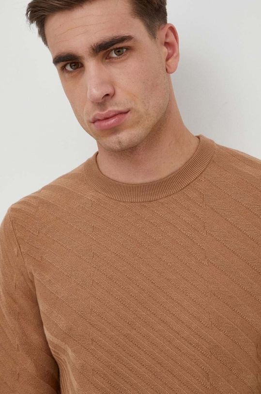 BOSS sweter wełniany beżowy 50506035