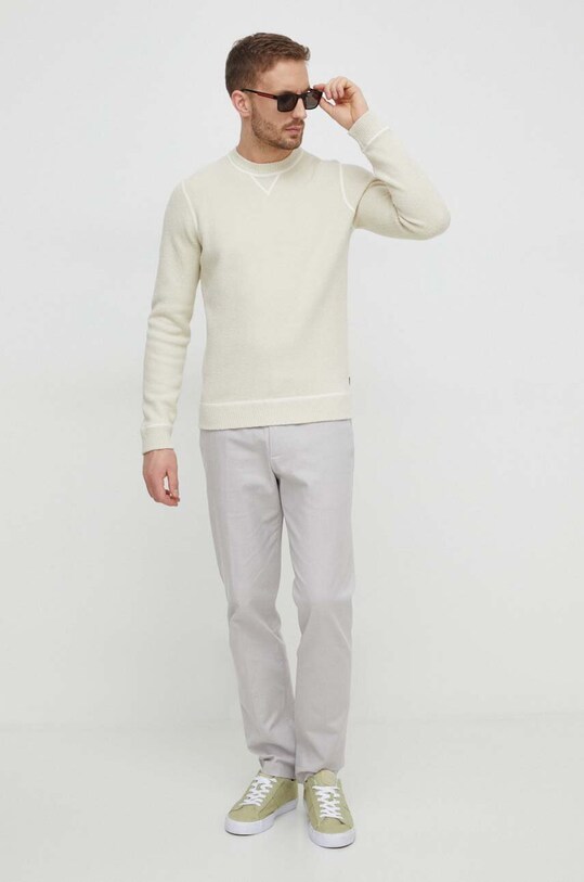 BOSS sweter 50506048 beżowy SS24