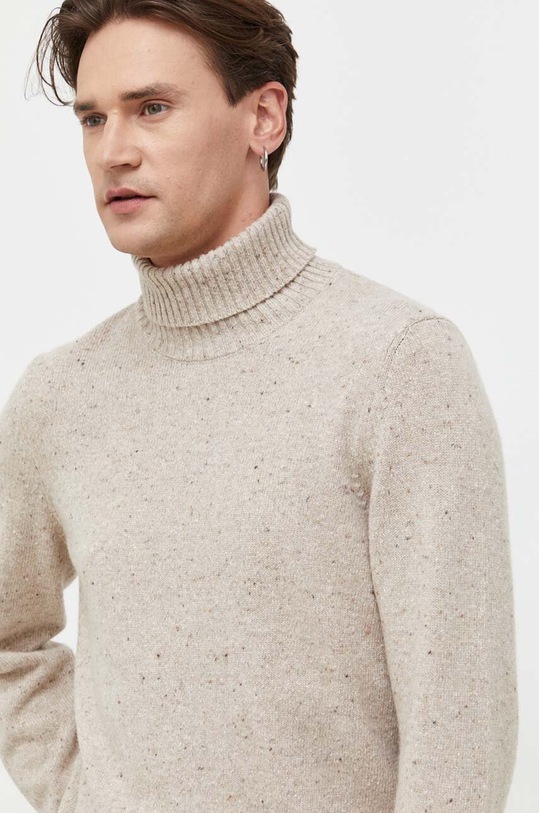 Marc O'Polo sweter wełniany melanż beżowy 330506660172