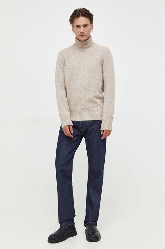 Marc O'Polo sweter wełniany 330506660172 beżowy SS24