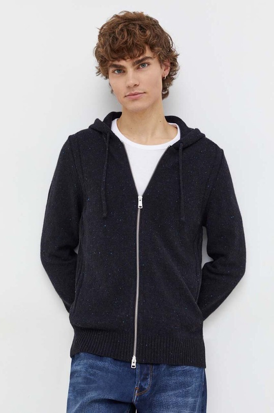 Шерстяной кардиган Marc O'Polo меланж тёмно-синий 330506661084