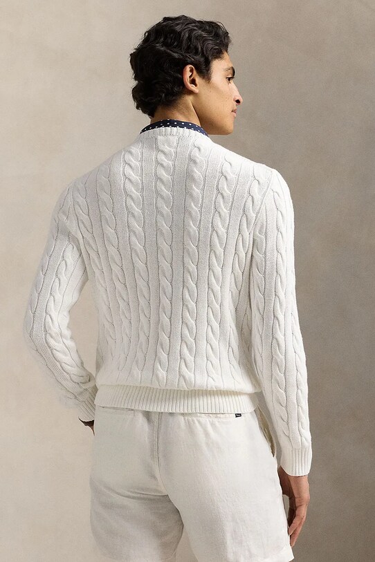 Bavlněný svetr Polo Ralph Lauren 710775885 bílá AW25