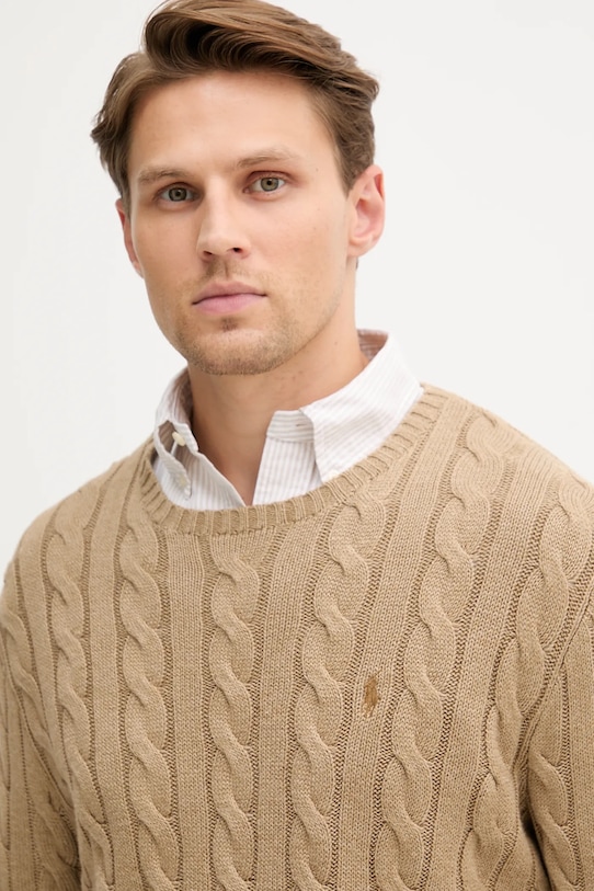 Bavlnený sveter Polo Ralph Lauren béžová 710775885