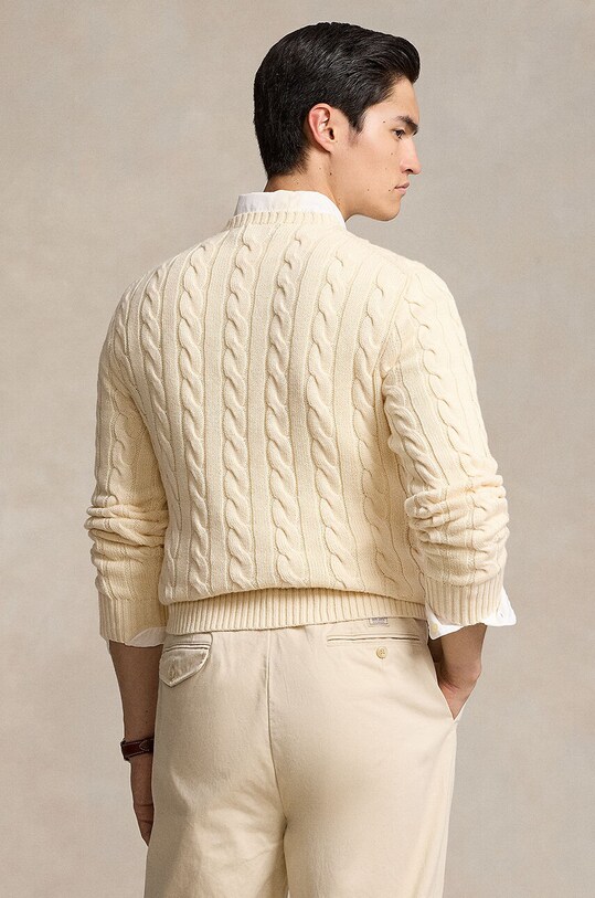 Polo Ralph Lauren pulover de bumbac 710775885 bej SS25