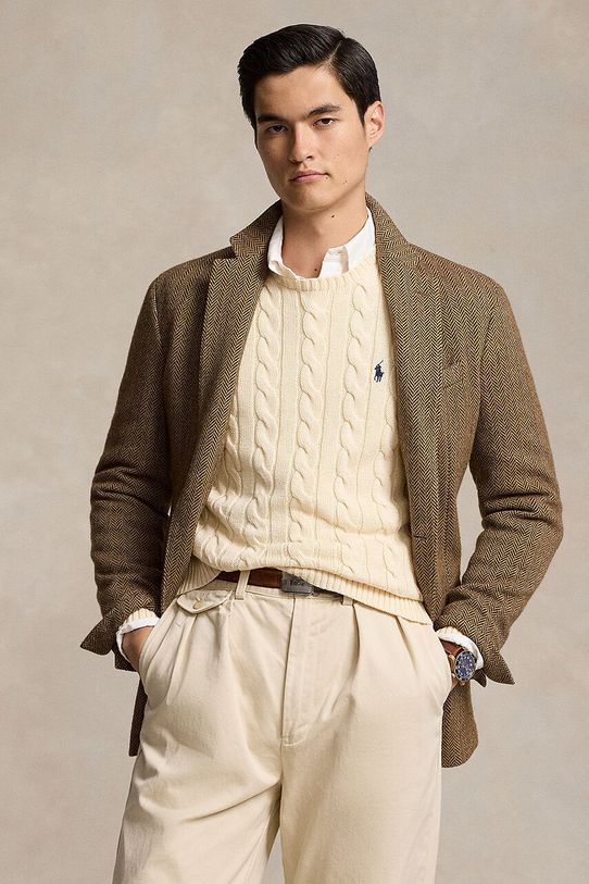 Bavlnený sveter Polo Ralph Lauren 710775885 béžová