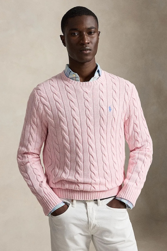 Polo Ralph Lauren svetr pánský bavlněný růžová 710775885
