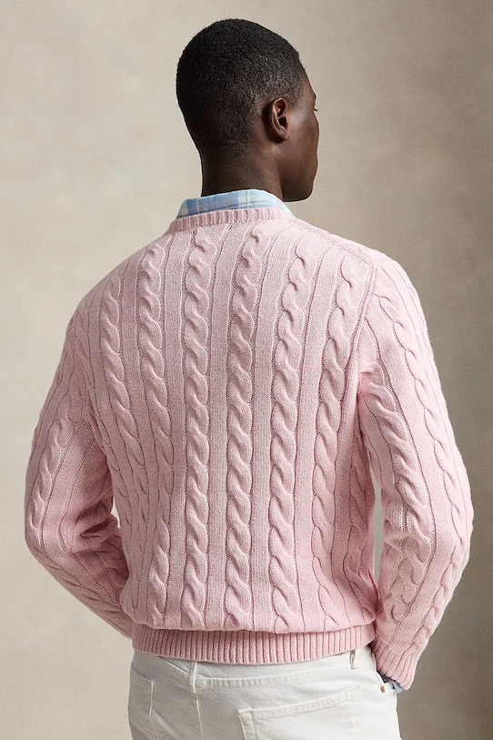 Polo Ralph Lauren svetr pánský bavlněný 710775885 růžová SS26