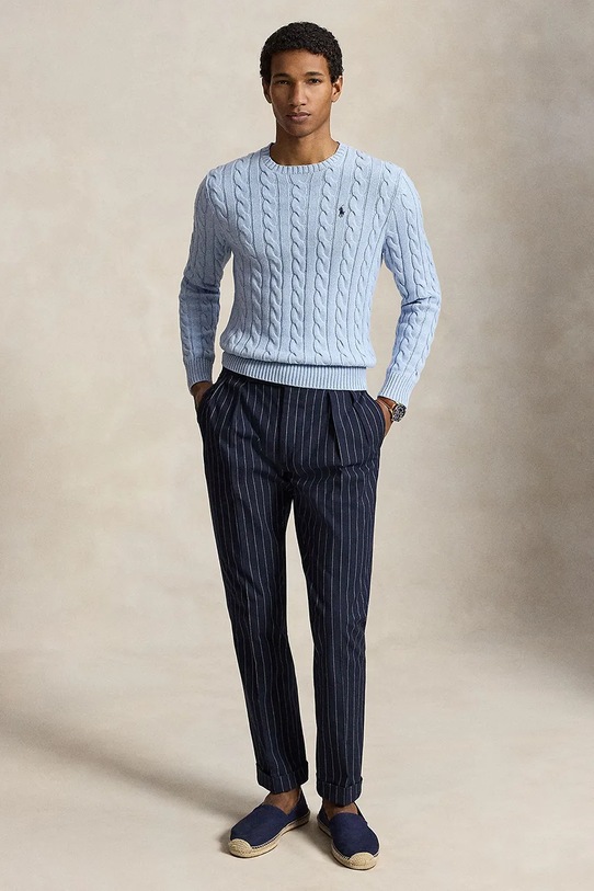 Oblečení Polo Ralph Lauren svetr pánský bavlněný 710775885 modrá