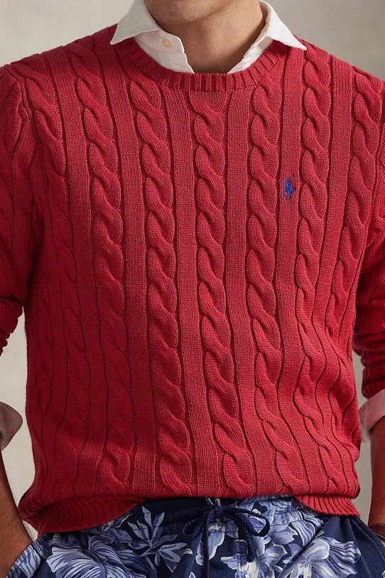 Polo Ralph Lauren sweter bawełniany czerwony 710775885