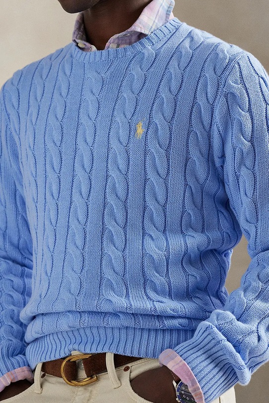 Polo Ralph Lauren pulover za muškarce od pamuka plava 710775885