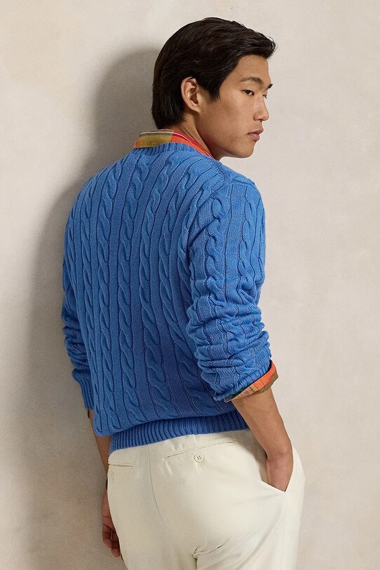 Polo Ralph Lauren pamut pulóver 710775885 kék SS25