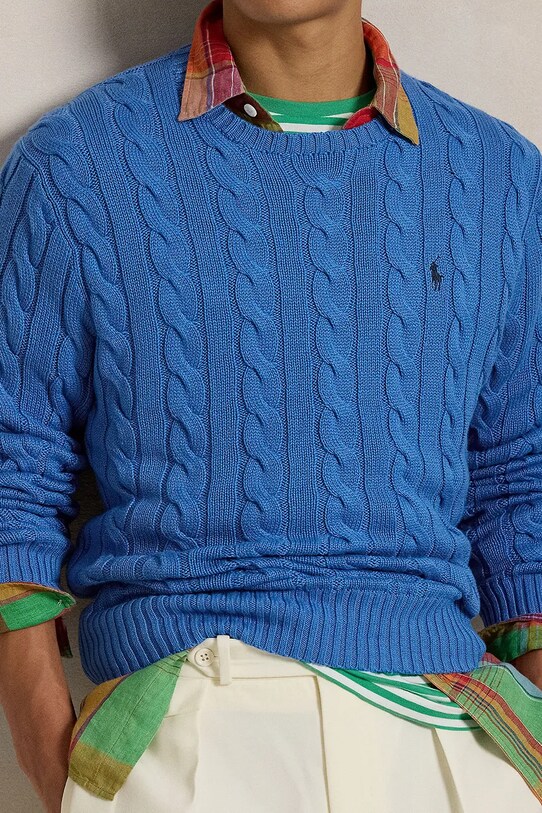 Polo Ralph Lauren pamut pulóver kék 710775885