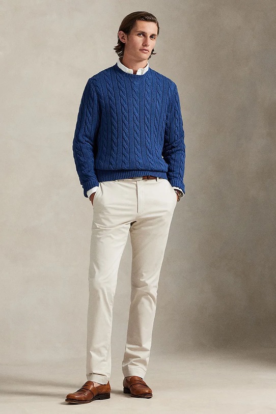 Odzież Polo Ralph Lauren sweter bawełniany 710775885 granatowy