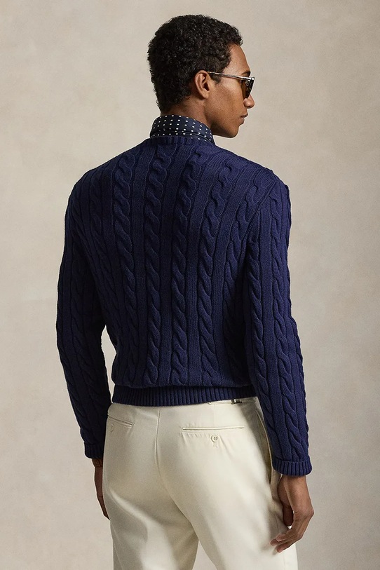 Polo Ralph Lauren Pulover moški bombažen 710775885 mornarsko modra SS26