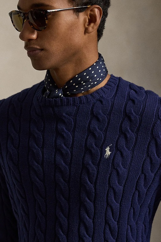 Polo Ralph Lauren Pulover moški bombažen mornarsko modra 710775885