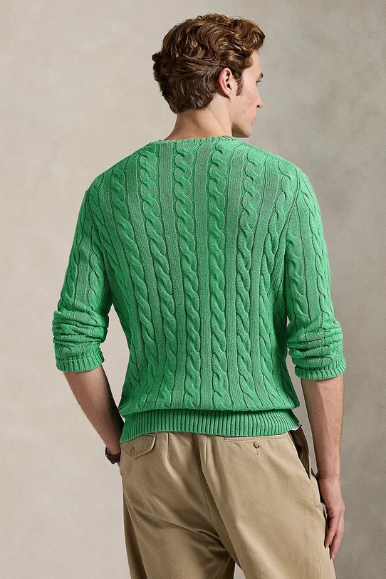 Bavlněný svetr Polo Ralph Lauren 710775885 zelená AW25