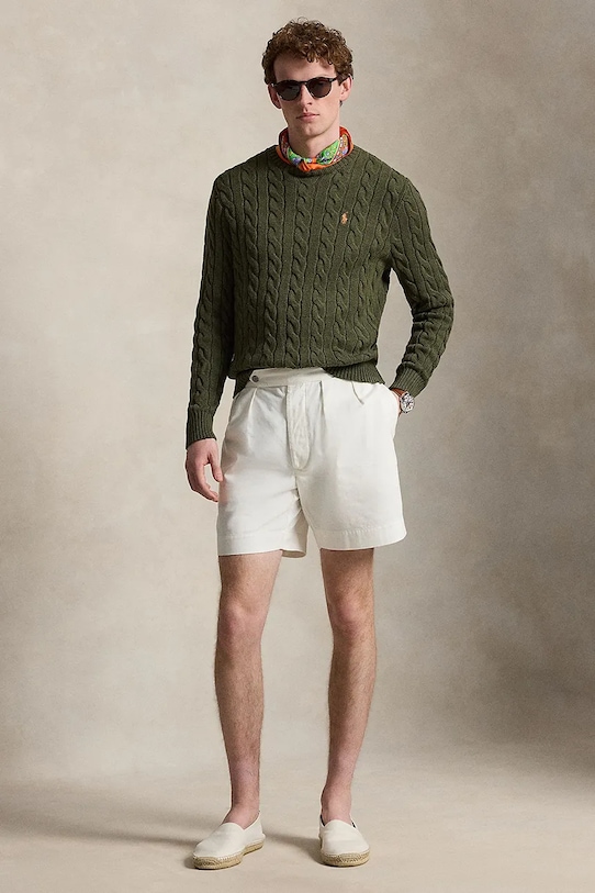 Odzież Polo Ralph Lauren sweter męski bawełniany 710775885 zielony