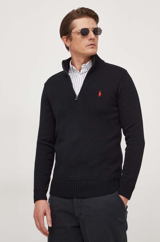 Polo Ralph Lauren sweter bawełniany bawełna czarny 710859939