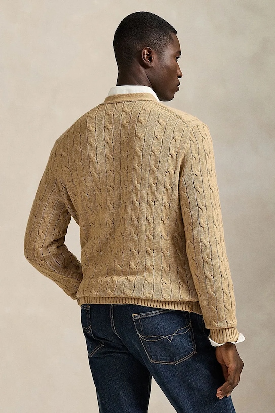 Polo Ralph Lauren kardigan bawełniany 710890548 beżowy SS24