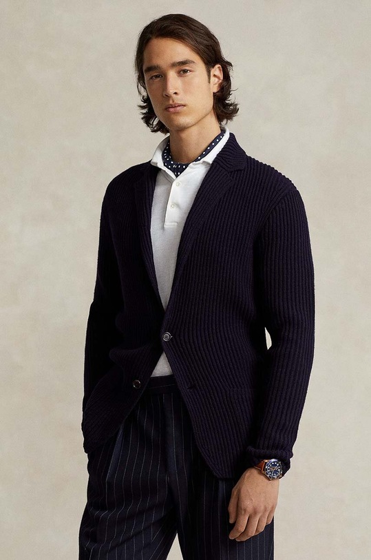 Polo Ralph Lauren cardigan din lână uni bleumarin 710917365