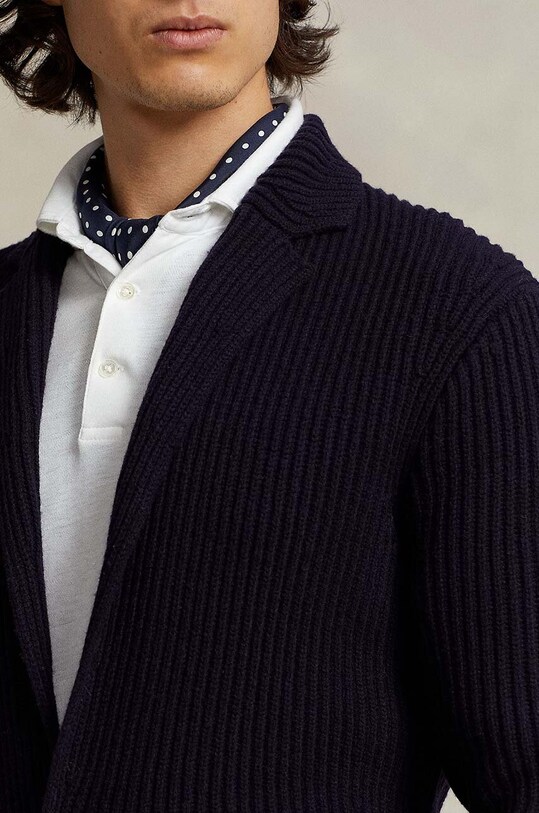 Vlnený kardigán Polo Ralph Lauren tmavomodrá 710917365