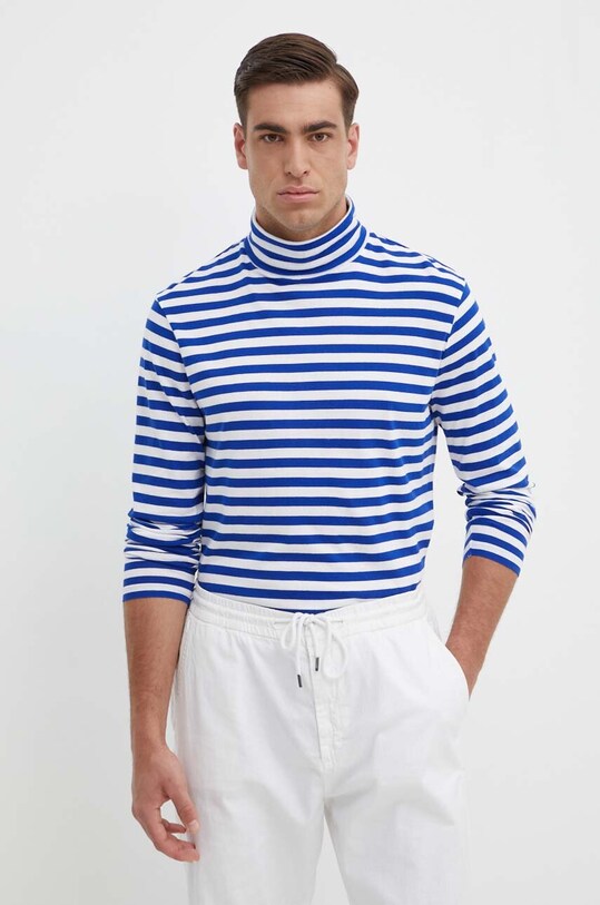 Polo Ralph Lauren longsleeve bawełniany wzorzyste niebieski 710926874