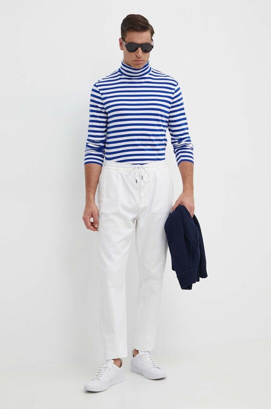 Polo Ralph Lauren longsleeve bawełniany 710926874 niebieski SS24