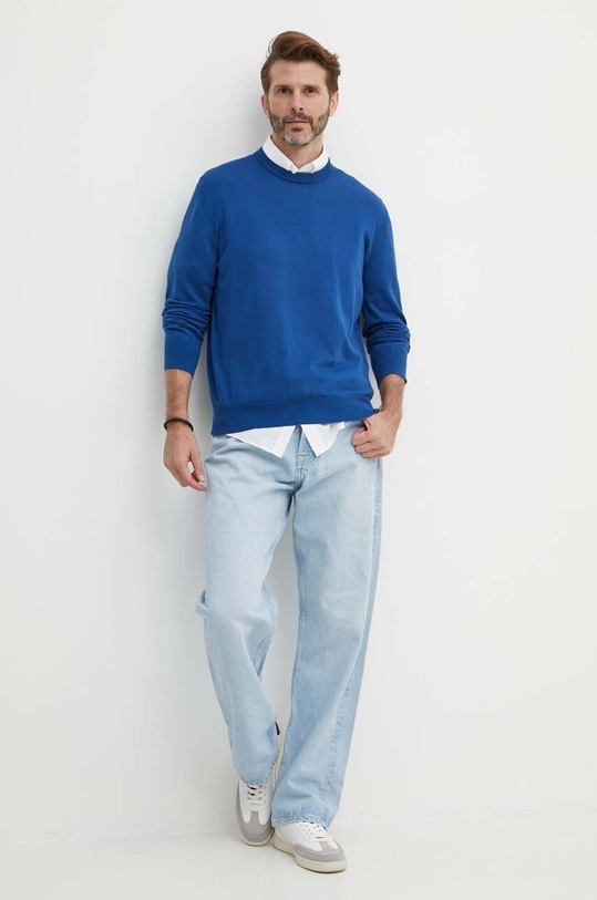 Bavlnený sveter Paul&Shark 24411529 modrá SS24