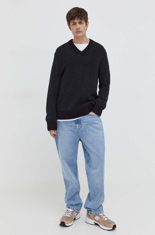 Бавовняний светр Tommy Jeans DM0DM18369 чорний SS24
