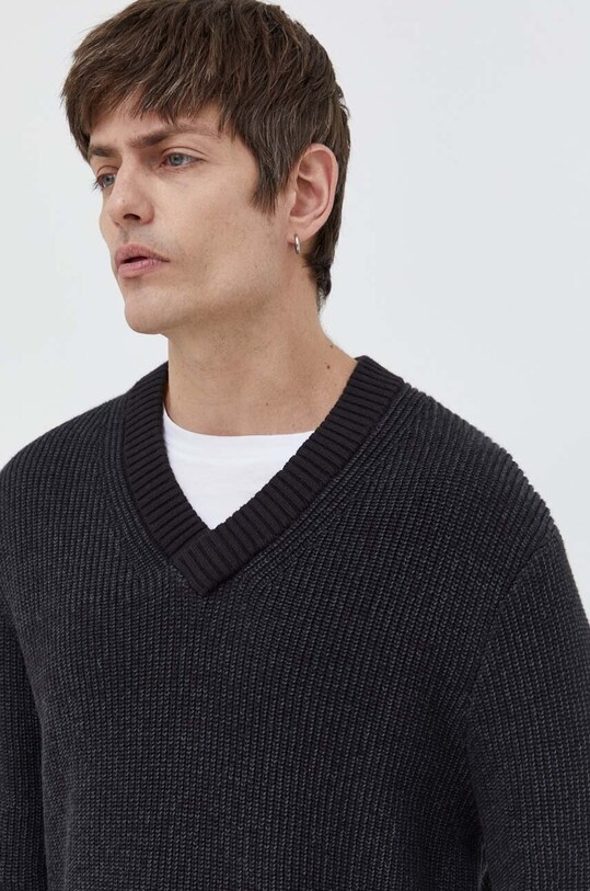 Бавовняний светр Tommy Jeans чорний DM0DM18369