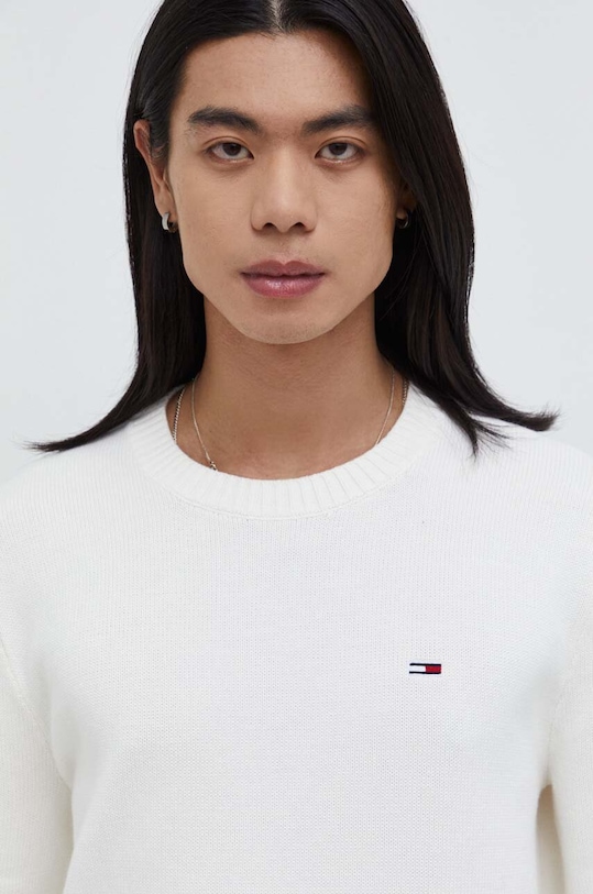Bavlnený sveter Tommy Jeans béžová DM0DM18370