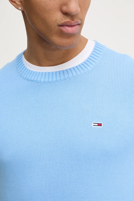 Bavlněný svetr Tommy Jeans DM0DM18370 modrá