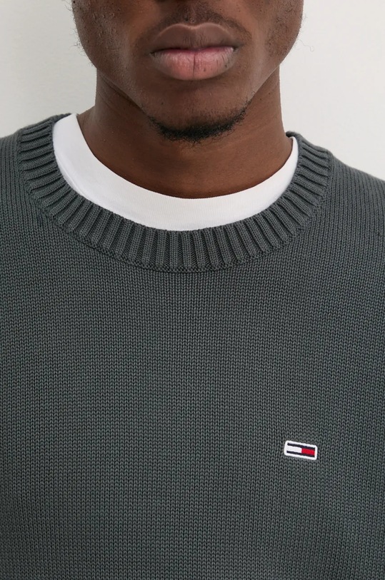 Bavlněný svetr Tommy Jeans DM0DM18370 šedá