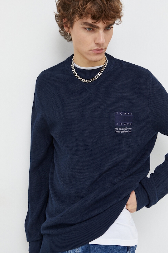 Tommy Jeans pulover subtiri bleumarin DM0DM18456